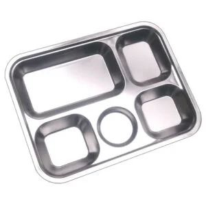 Khay cơm 5 ngăn inox 304 (29 x 37 x 3)